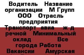 Водитель › Название организации ­ М Групп, ООО › Отрасль предприятия ­ Транспорт, авиа- , ж/д, речной › Минимальный оклад ­ 27 000 - Все города Работа » Вакансии   . Амурская обл.,Благовещенский р-н